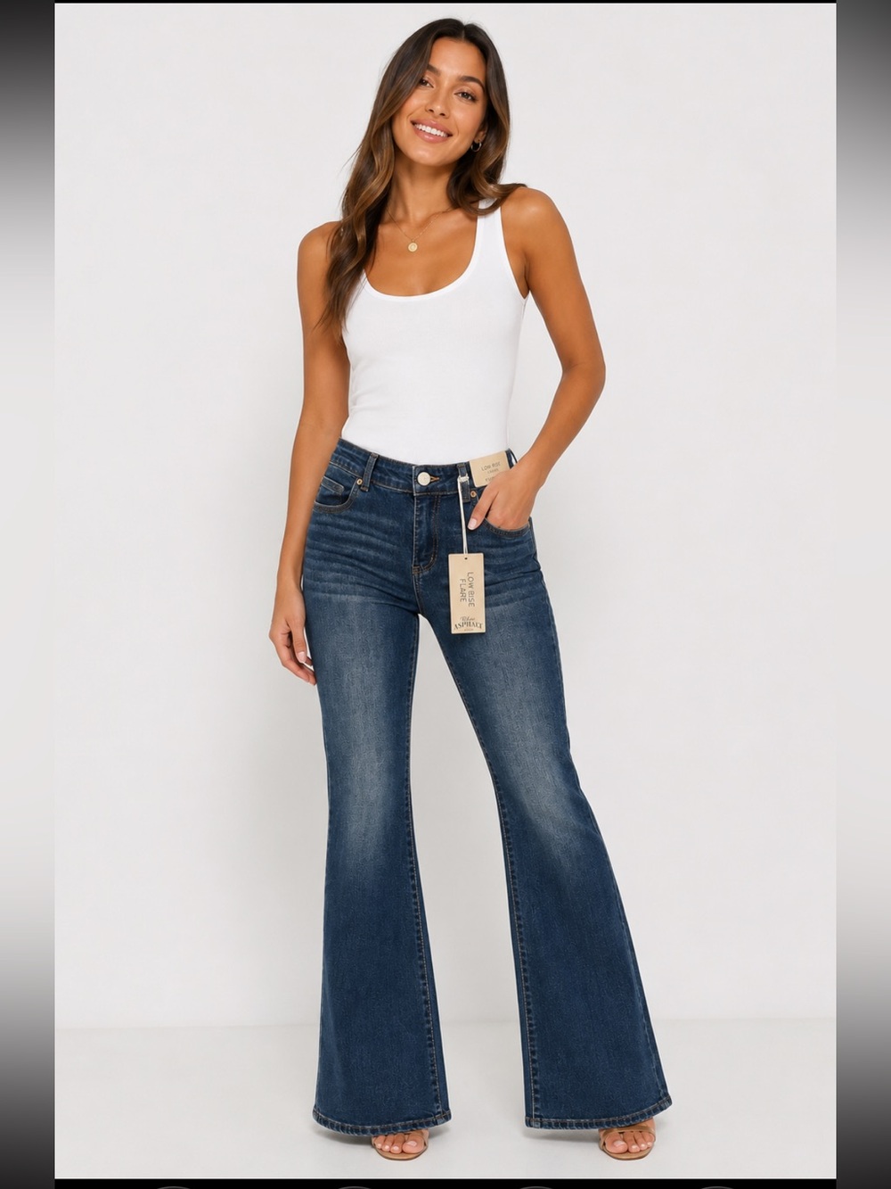 Asphalt Dark Blue Denim Jeans with Contrast Stitching